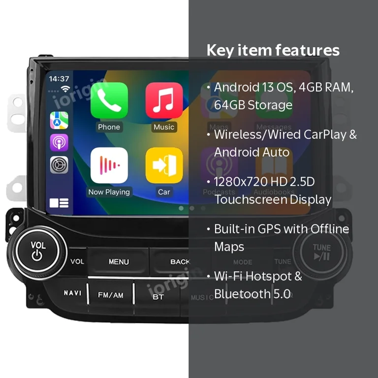 Chevrolet Chevy Malibu 2013-2015 Android 13 Carplay, 4+64GB, GPS