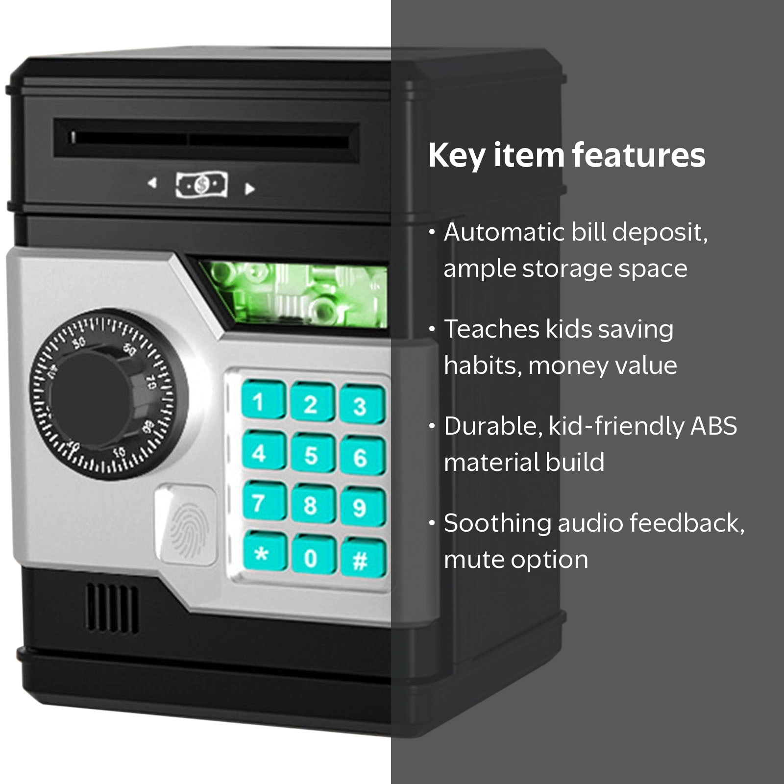 IGEED Kids Safe Bank with Fingerprint Password,Kids Safe Box