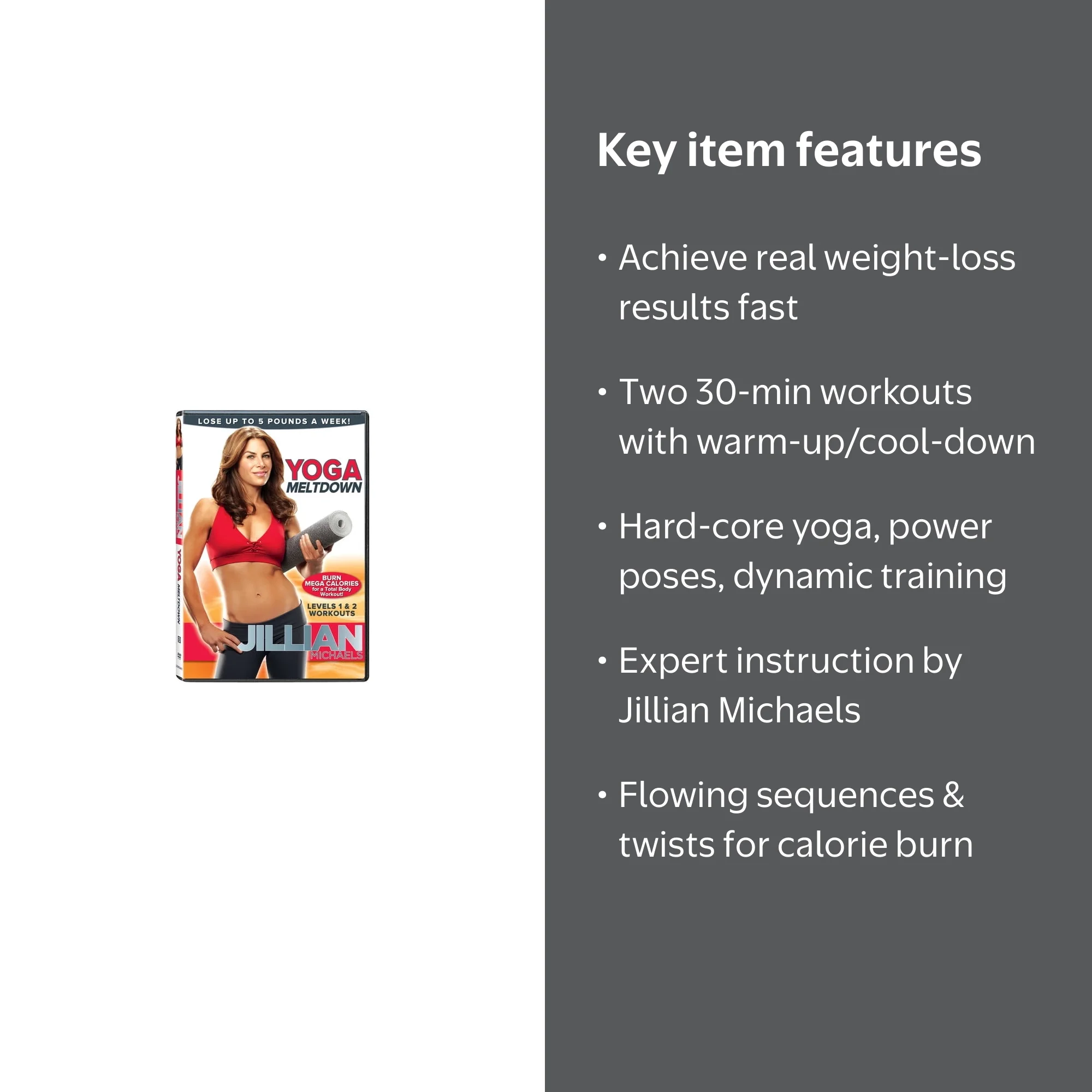Jillian Michaels - Yoga Meltdown Workout Exercise DVD - Walmart.com