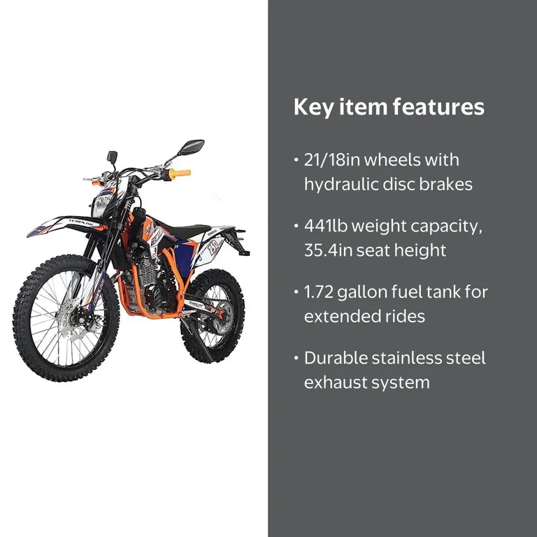 X-Pro Adults Dirt Bike Motorcycle, 250cc Gasoline Templar, Kick/E