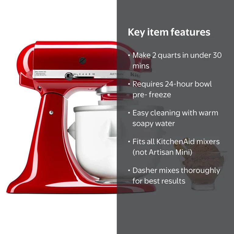 KitchenAid® Ice Cream Maker, White, KICA0WH - Walmart.com
