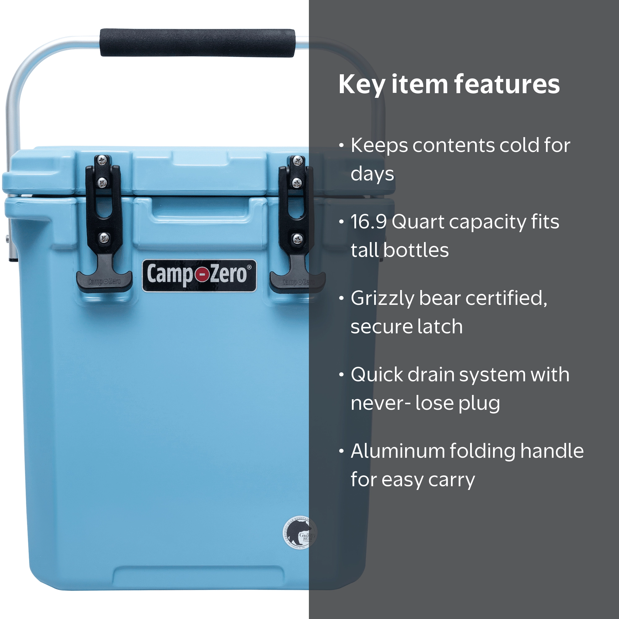 cooooro’ Camp-Zero 16L TALL 16.9 Quart Premium Cooler Blue - Walmart.com