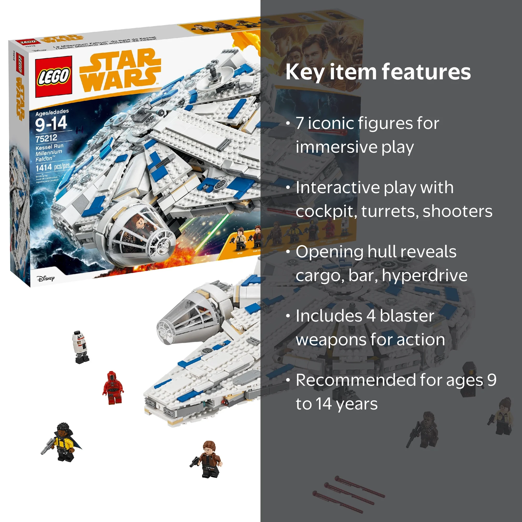 LEGO Star Wars Kessel Run Millennium Falcon 75212, Han Solo