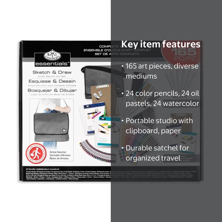 Royal & Langnickel Essentials Sketch and Draw Art Set with Travel