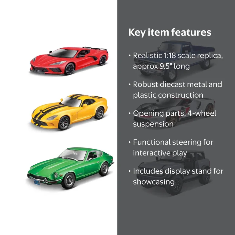 Maisto 1:18 Special Edition Diecast Play Vehicle Car and Trucks