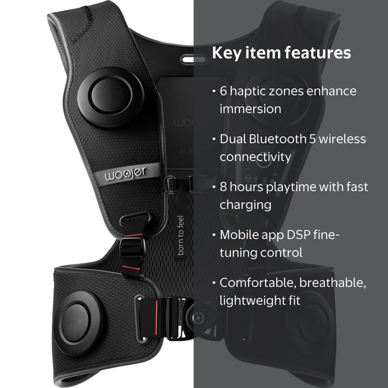 Woojer High-Fidelity Haptic Vest 3, for VR, Games, Music, Movies