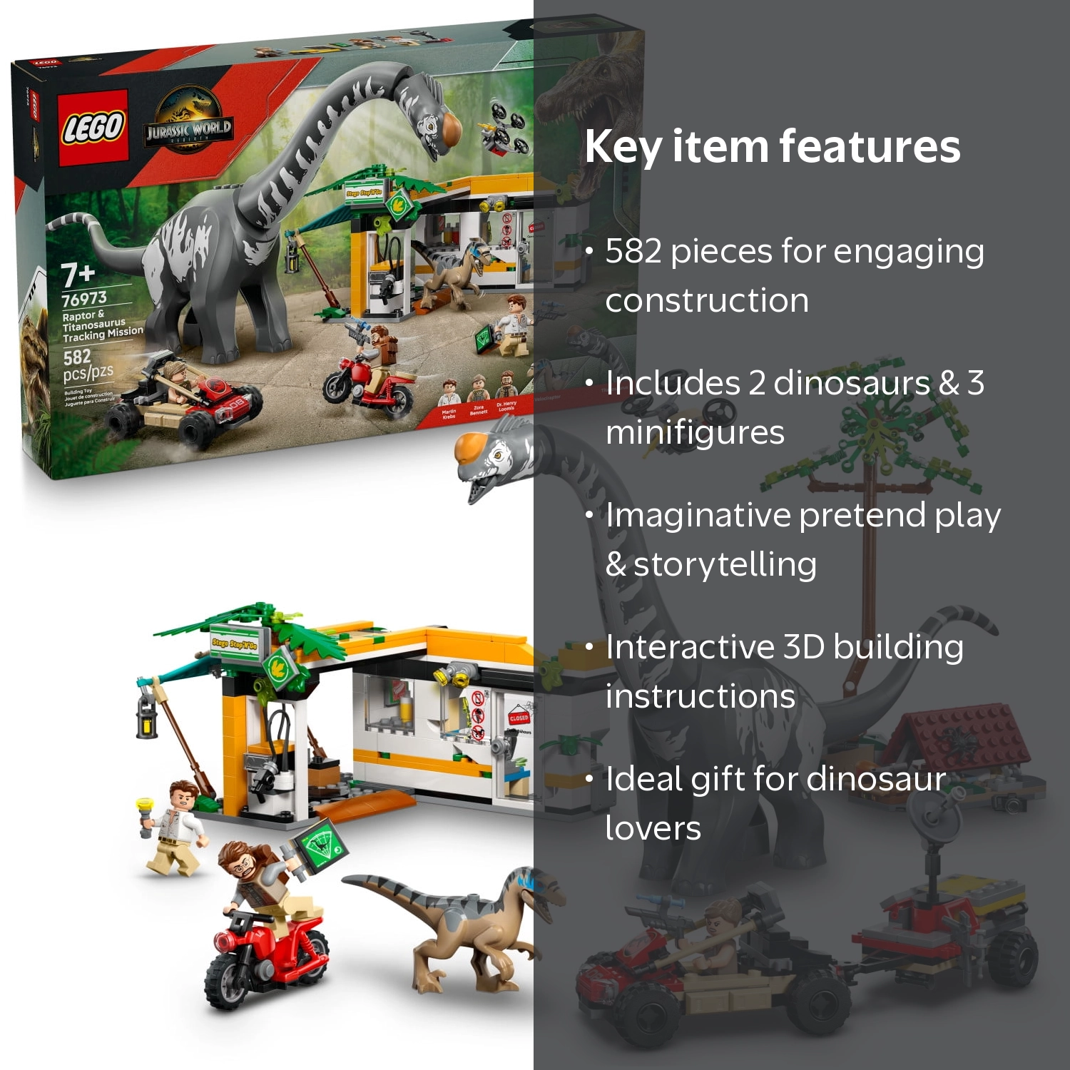 LEGO, Dinosaur Tracking Mission, Multicolor, 582 Pieces - Walmart.com