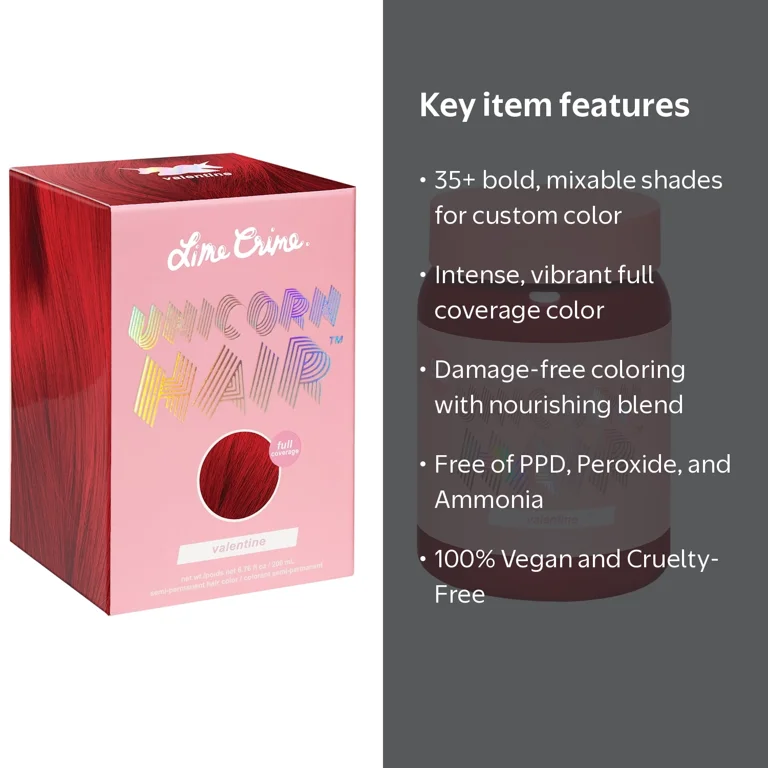 Lime Crime Unicorn Hair, Semi-Permanent Hair Color, Vegan, Full