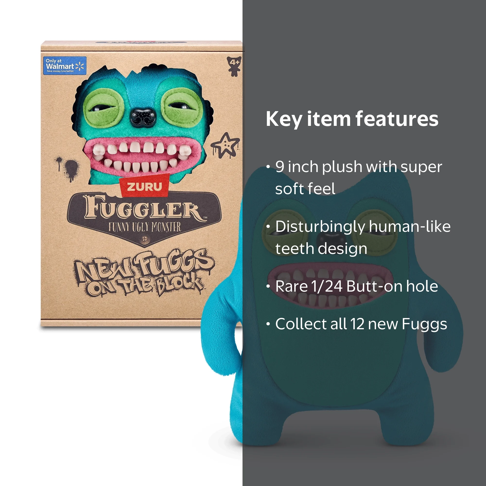 Fuggler New Fuggs on the Block 9 inch (Greedy Grinner), Funny Ugly