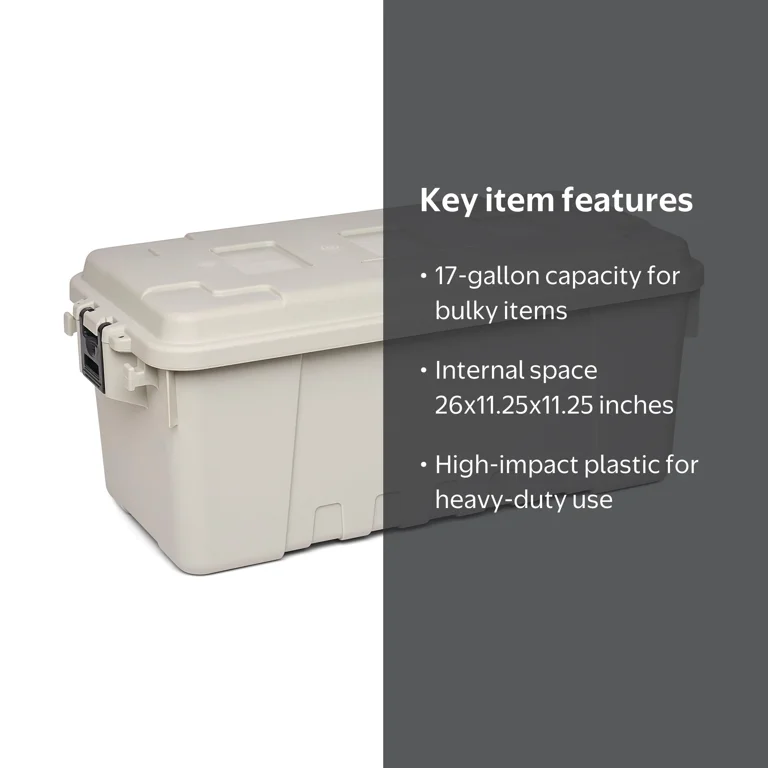 Plano Sportsman's Trunk, Smoke, 17-Gallon Lockable Storage Box