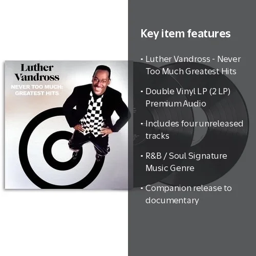 Luther Vandross - Never Too Much: Greatest Hits - Vinyl, 2 LP