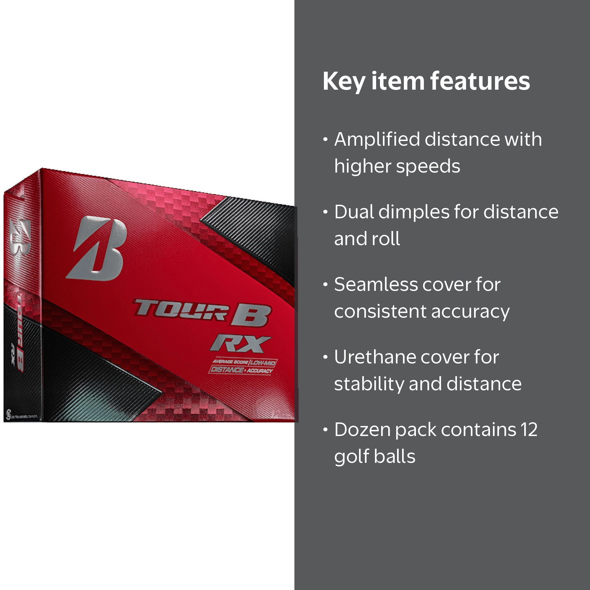 Bridgestone Golf Tour B RX Ultimate Distance Golf Balls, 12 Pack