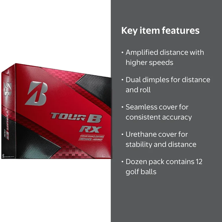 Bridgestone Golf Tour B RX Ultimate Distance Golf Balls, 12 Pack
