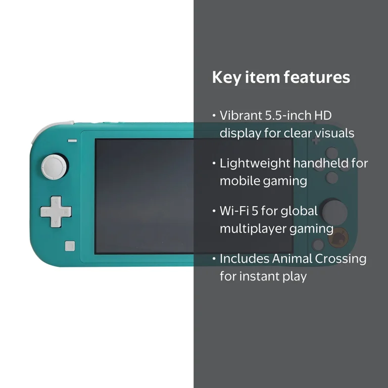 Nintendo Switch Lite - Turquoise, Animal Crossing: New Horizons