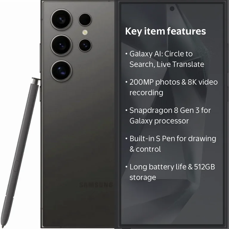 Samsung, Smartphone, 512GB, Unlocked Android with 200MP Camera