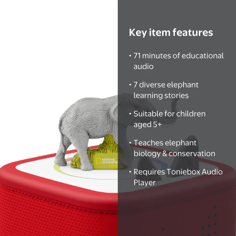 tonies National Geographic Kids Elephants Audio Toy Figurine, 71