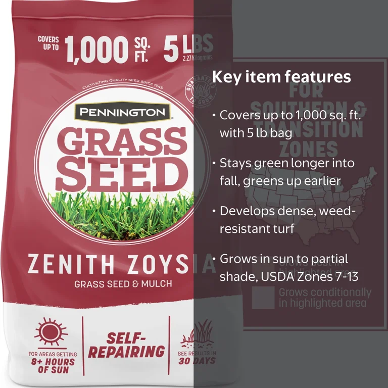 Pennington Zoysia Grass Seed with Mulch, Grass Seeds for Lawn, for