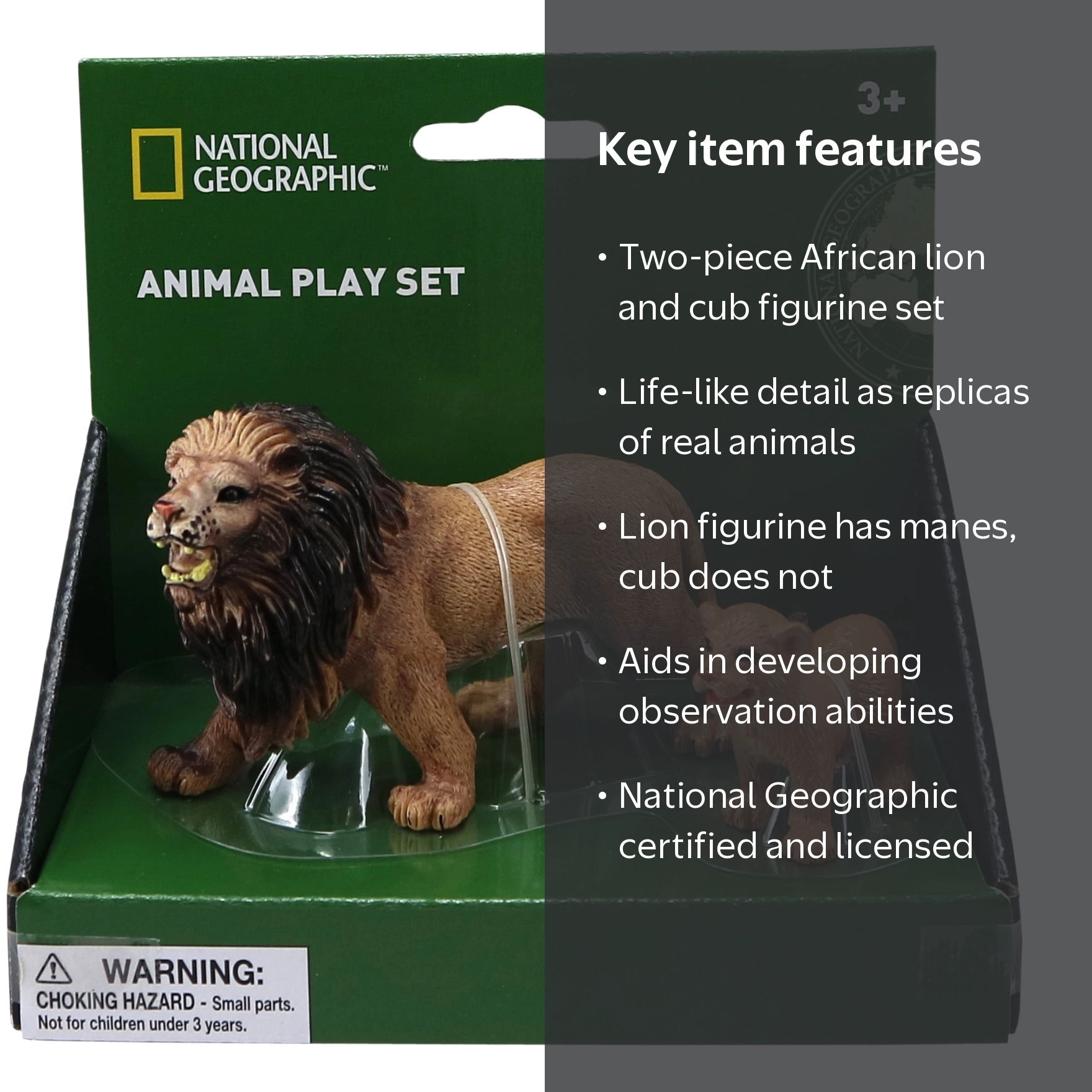 National Geographic Lion Cub Figurines - Realistic Wildlife