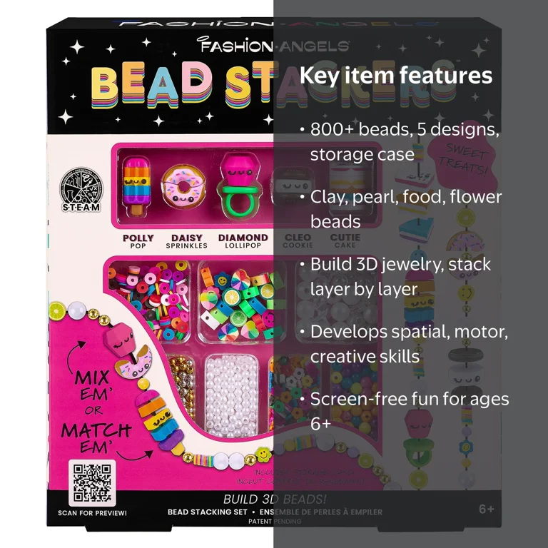 Fashion Angels Tween Multi-Colored Bead Stackers Jewelry Making
