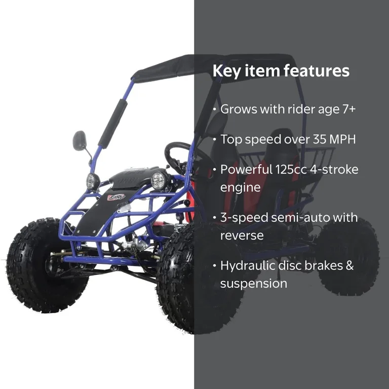 X-Pro New Rover 125cc Gas Powered Go Kart 3 Semi-Automatic