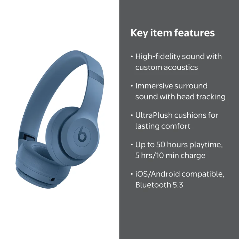 Beats by Dr. Dre, Wireless On-Ear Headphones, Solo 4, Slate Blue