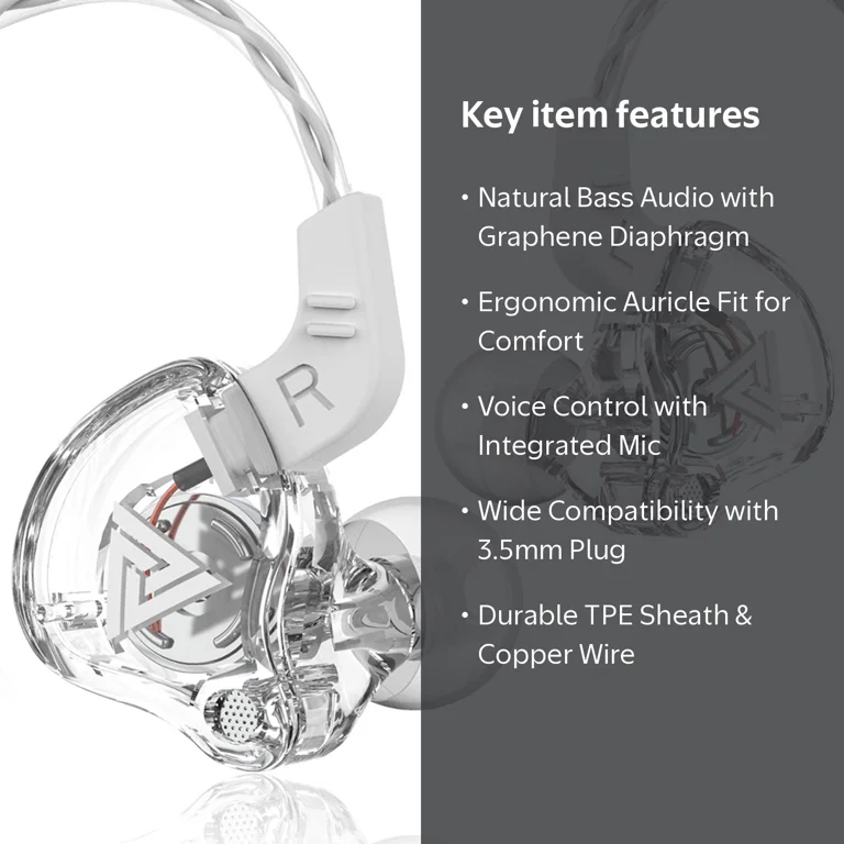 QKZ AK6 Universal 3.5mm HiFi Sport Headphones In Ear Earphone for