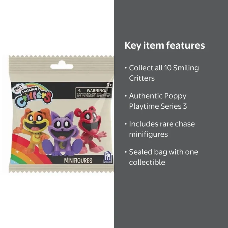 Poppy Playtime　スマイリング・クリッターズ　シリーズ６体セット PhatMojo, Poppy Playtime Smiling Critters Mini Figures Mystery
