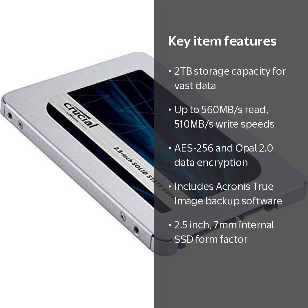 Crucial MX500 2TB 3D NAND SATA 2.5 Inch Solid State Drive SSD