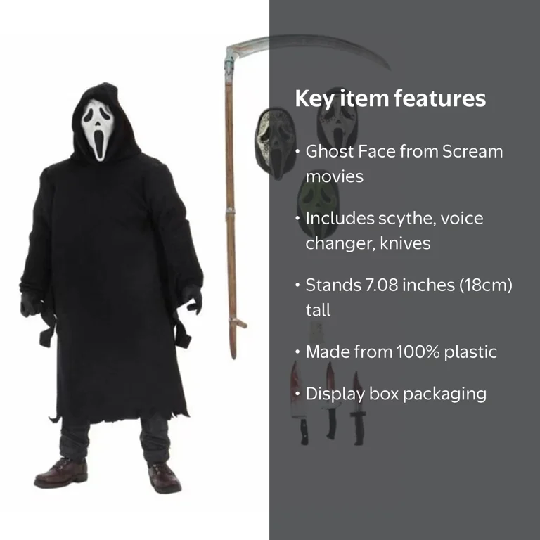 XINYUNNXIN Ghostface Action Figure, Scream, Ghostface Figure