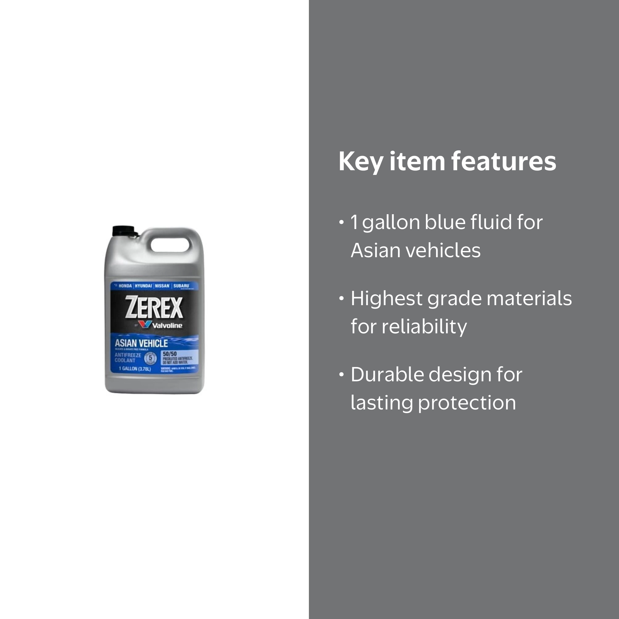 Zerex 861398 1 gal Top Quality Antifreeze Liquid for Asian