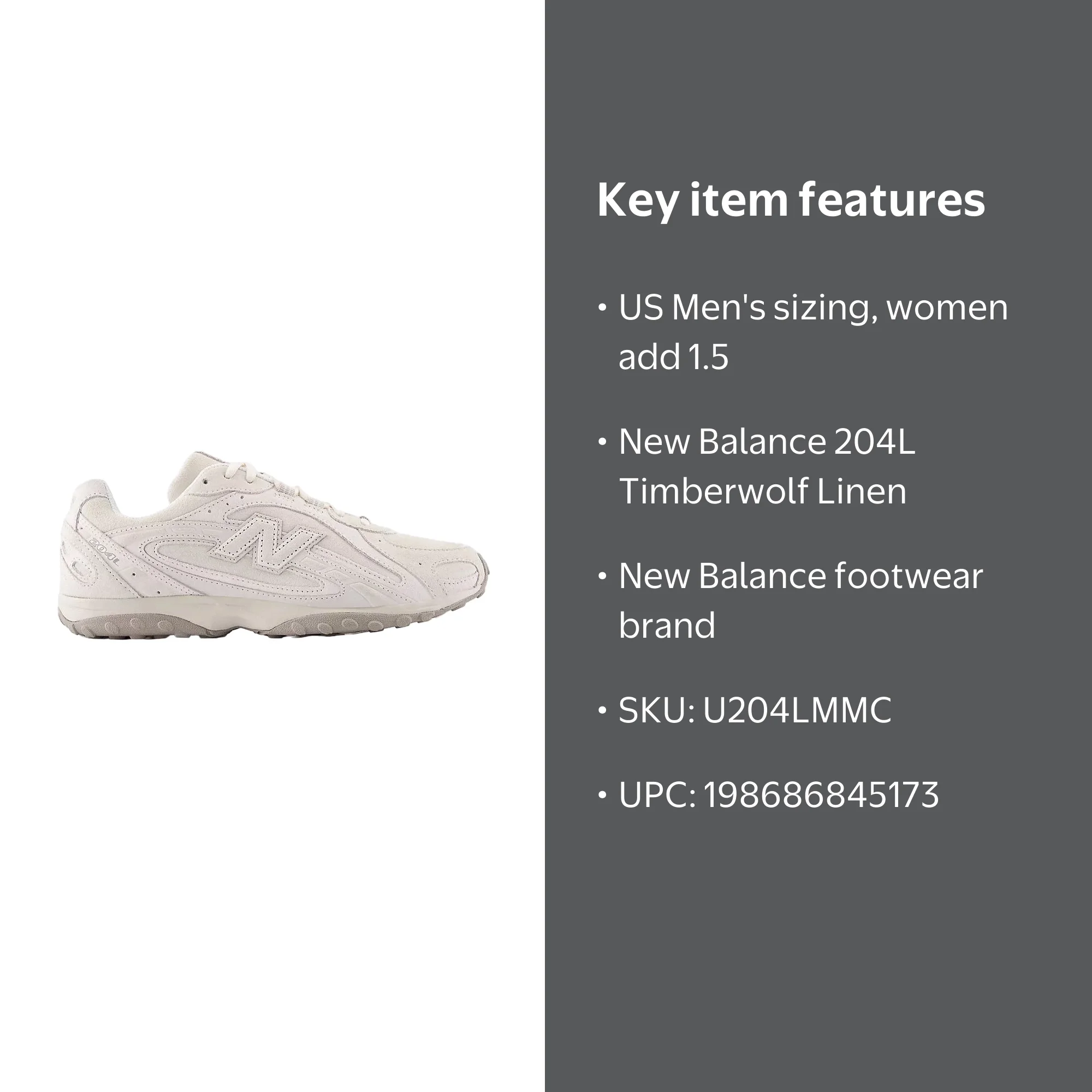 New Balance 204L Timberwolf Linen - Walmart.com