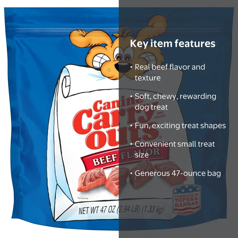 Canine Carry Outs, Canine Carry Outs Beef Flavor Dog Treats, 47oz