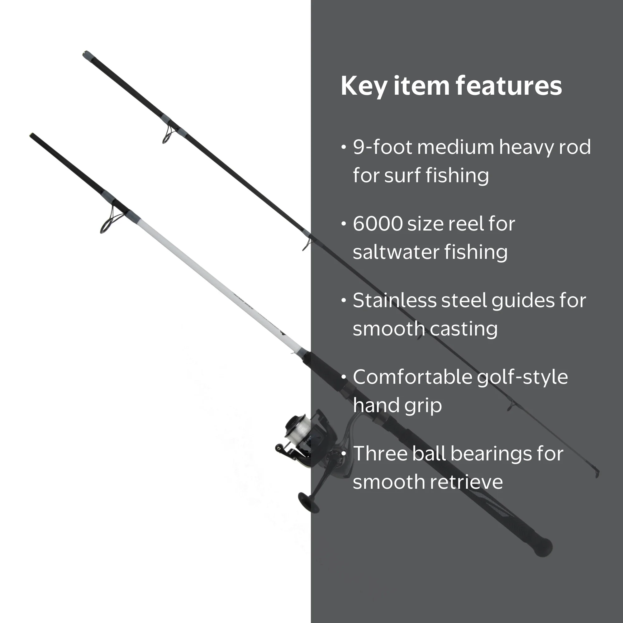 Ozark Trail Grit Stick 9' Medium Heavy Rod and 6000 Reel Combo for Surf Fishing with Stainless Steel Guides - Walmart.com Ozark Trail Grit Stick 9' Medium Heavy Rod and 6000 Reel Combo for Surf Fishing with Stainless Steel Guides - Walmart.com