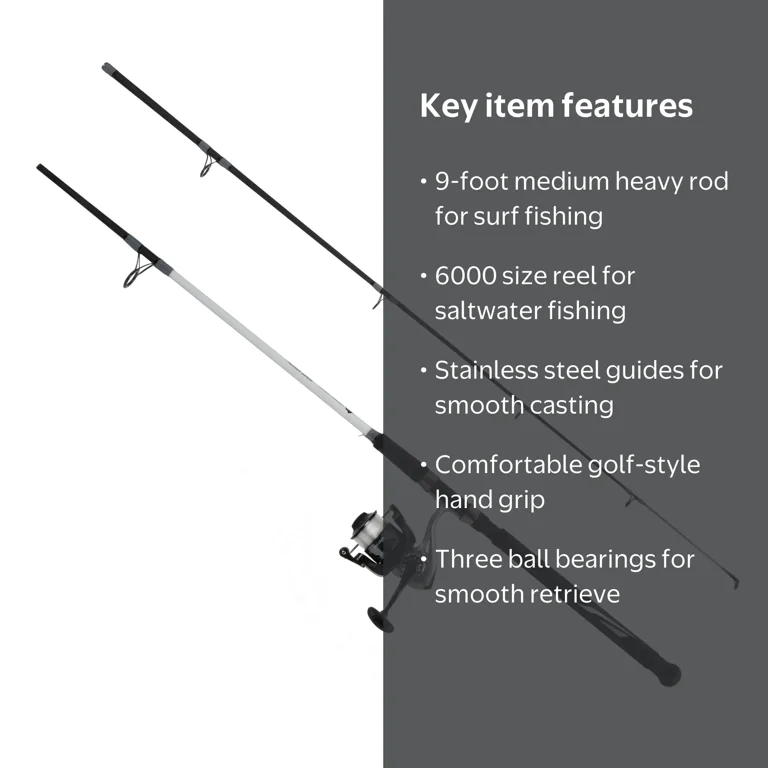 Ozark Trail Grit Stick 9' Medium Heavy Rod and 6000 Reel Combo for