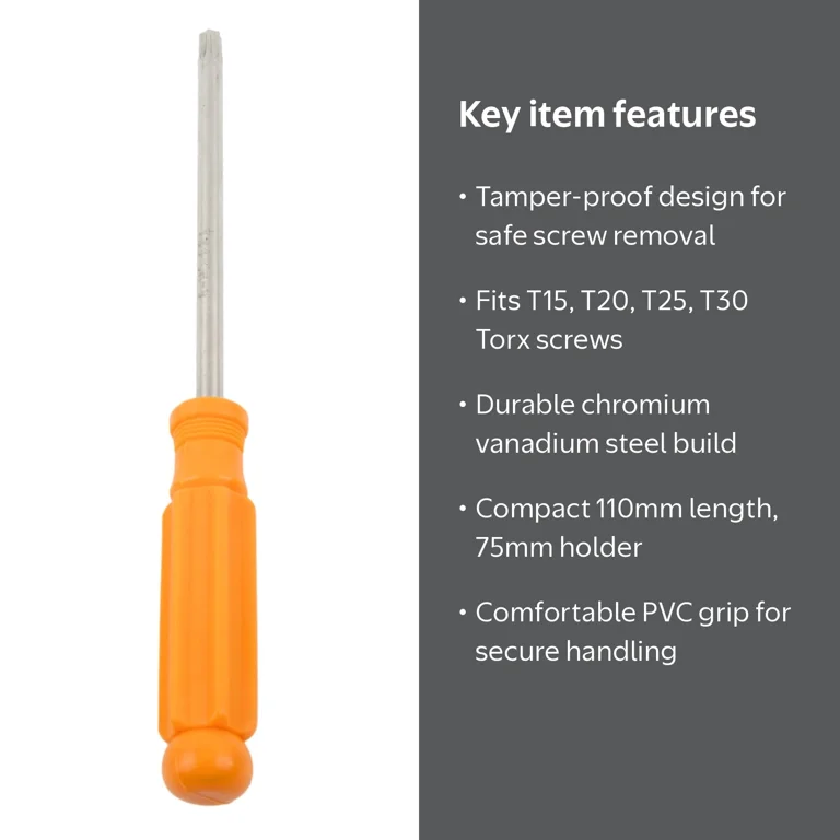 T15 T20 T25 T30 Torx Head Tamper Proof Security Screw Bolt Hole