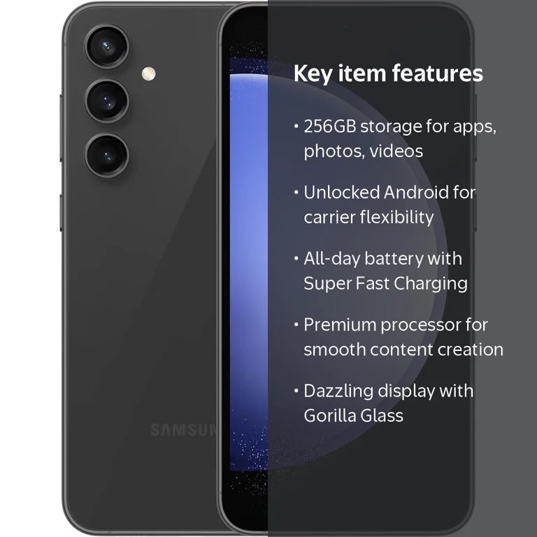 Galaxy S23 FE 256GB SIMフリー ブラック Samsung SAMSUNG Galaxy S23 FE Phone, 256GB, Long Battery, Premium
