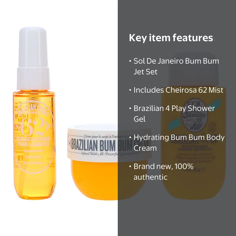 Sol De Janeiro Bum Bum Jet Set 3 Piece Gift Set and Cheirosa 62