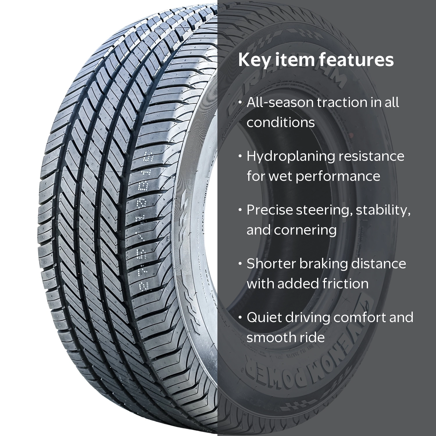 Venom Power Grand AM Tire, 275/60R15, All-Season, 107T, 1 Tire
