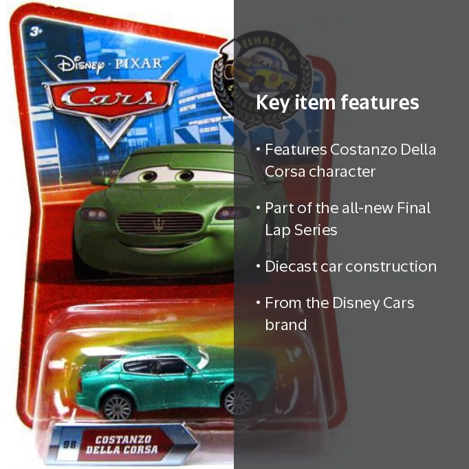 Disney Cars Final Lap Collection Costanzo Della Corsa Diecast Car