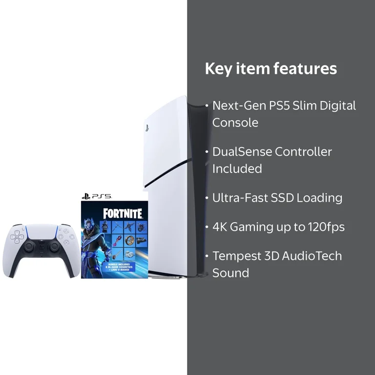 PlayStation 5 Digital Edition Console, Slim Design, 825GB SSD