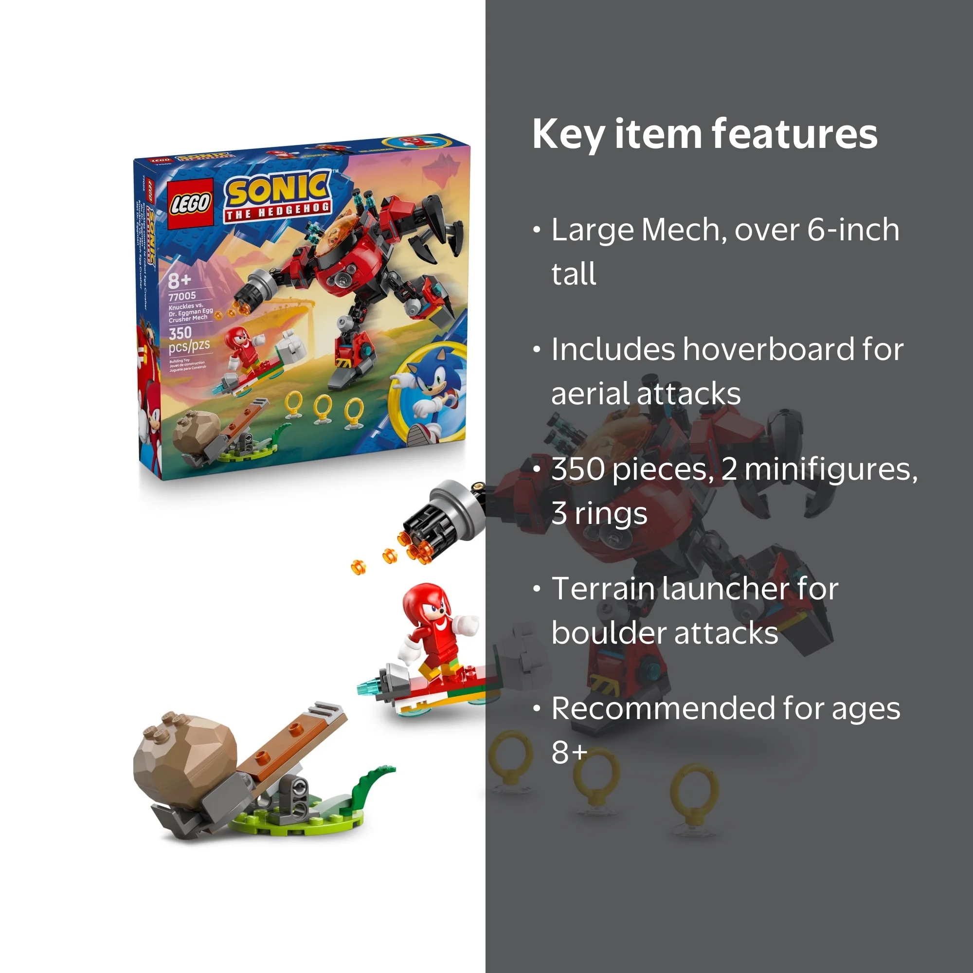 LEGO, Sonic the Hedgehog Mech Set, 77005, Kids Ages 8+ - Walmart.com
