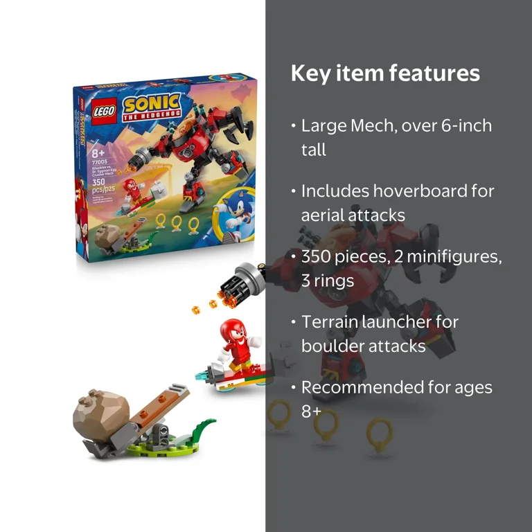 LEGO, Sonic the Hedgehog Mech Set, 77005, Kids Ages 8+ - Walmart.com