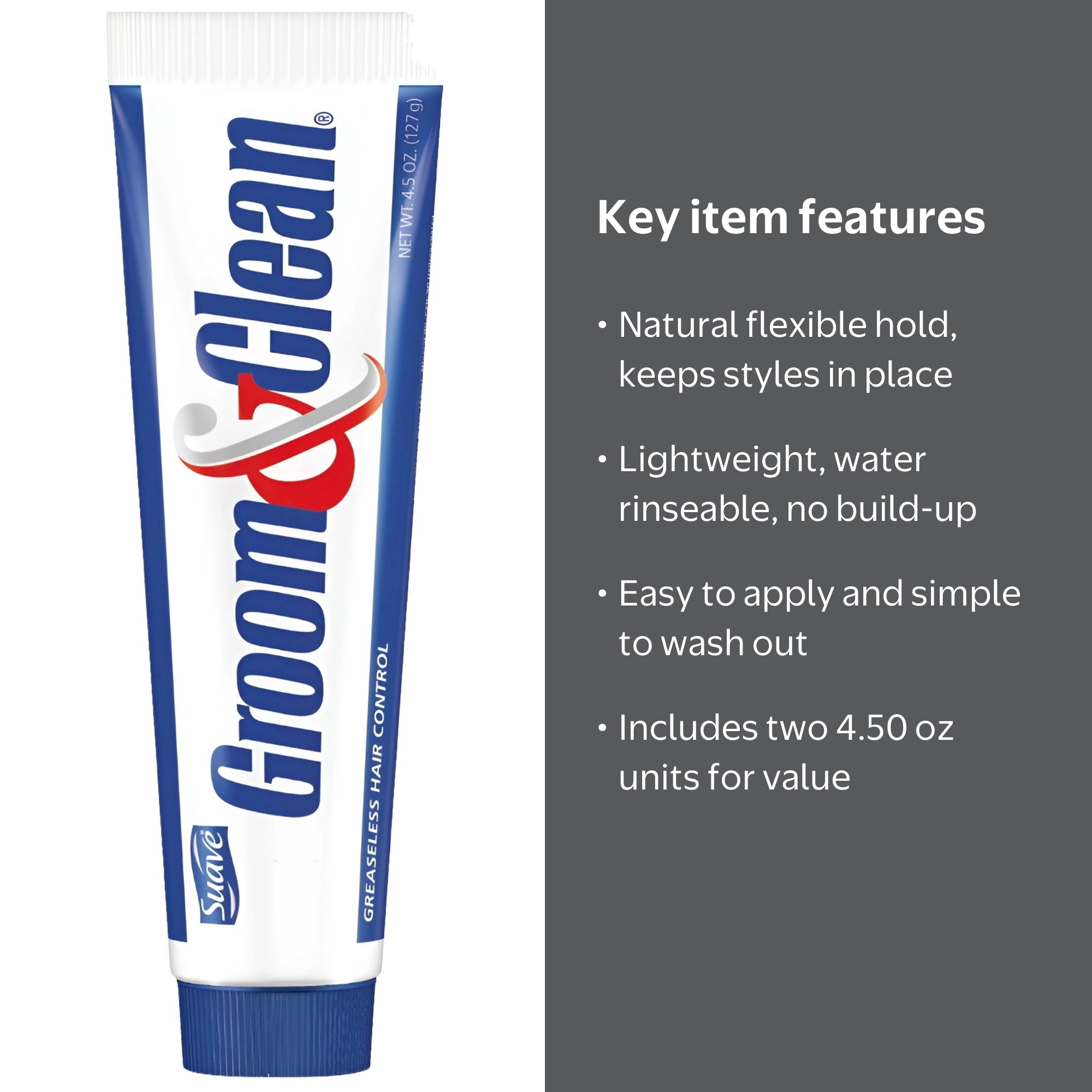Groom & Clean Greaseless Hair Control 4.5 oz Pack of 2 - Cleanses