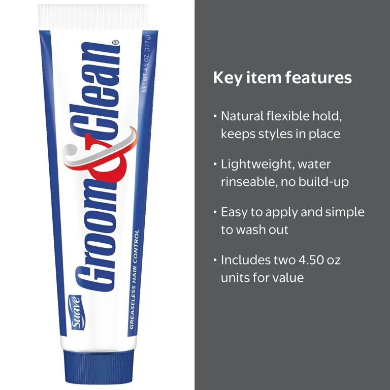 Groom & Clean Greaseless Hair Control 4.5 oz Pack of 2 - Cleanses