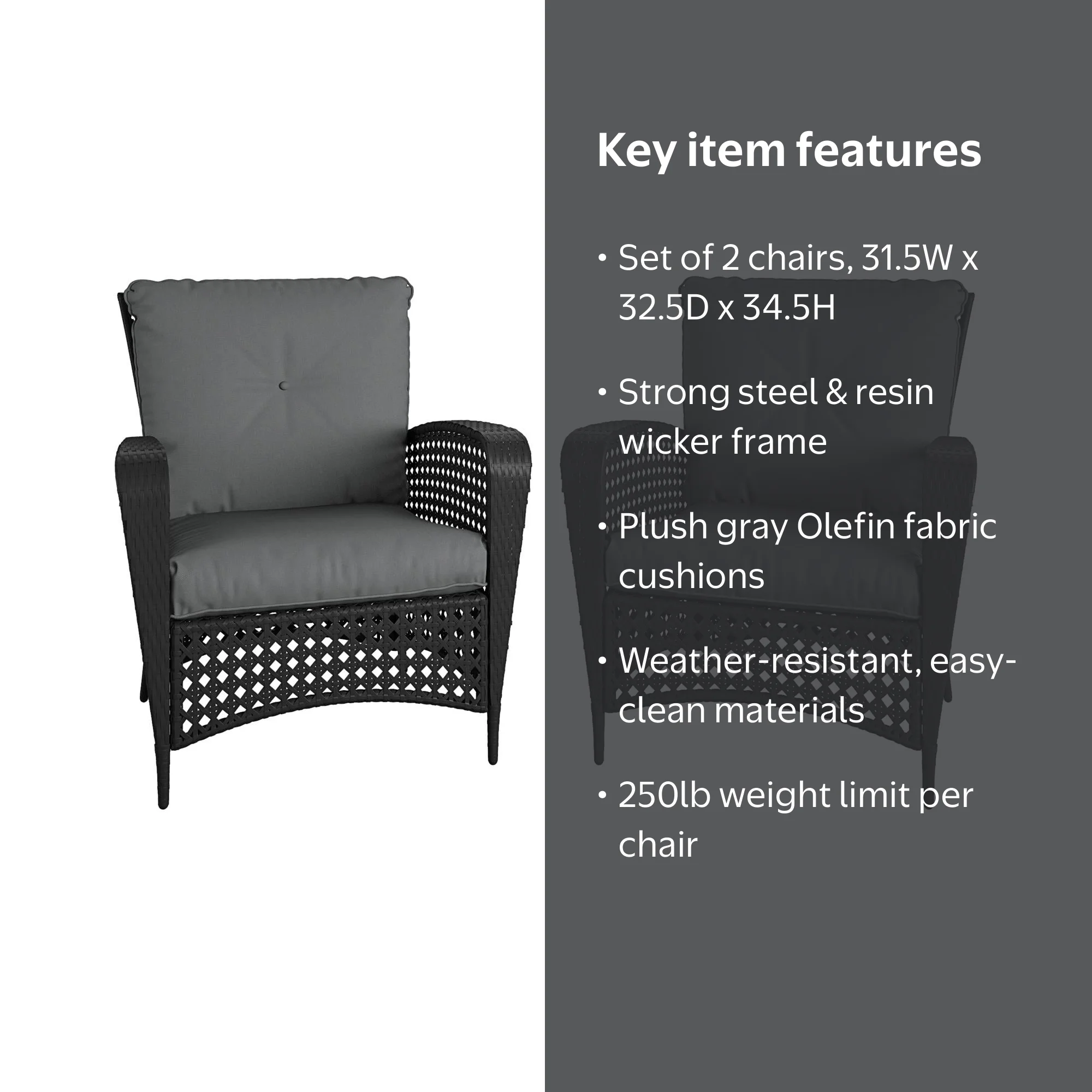 COSCO Outdoor Living Lakewood Ranch Steel Woven Wicker Lounge