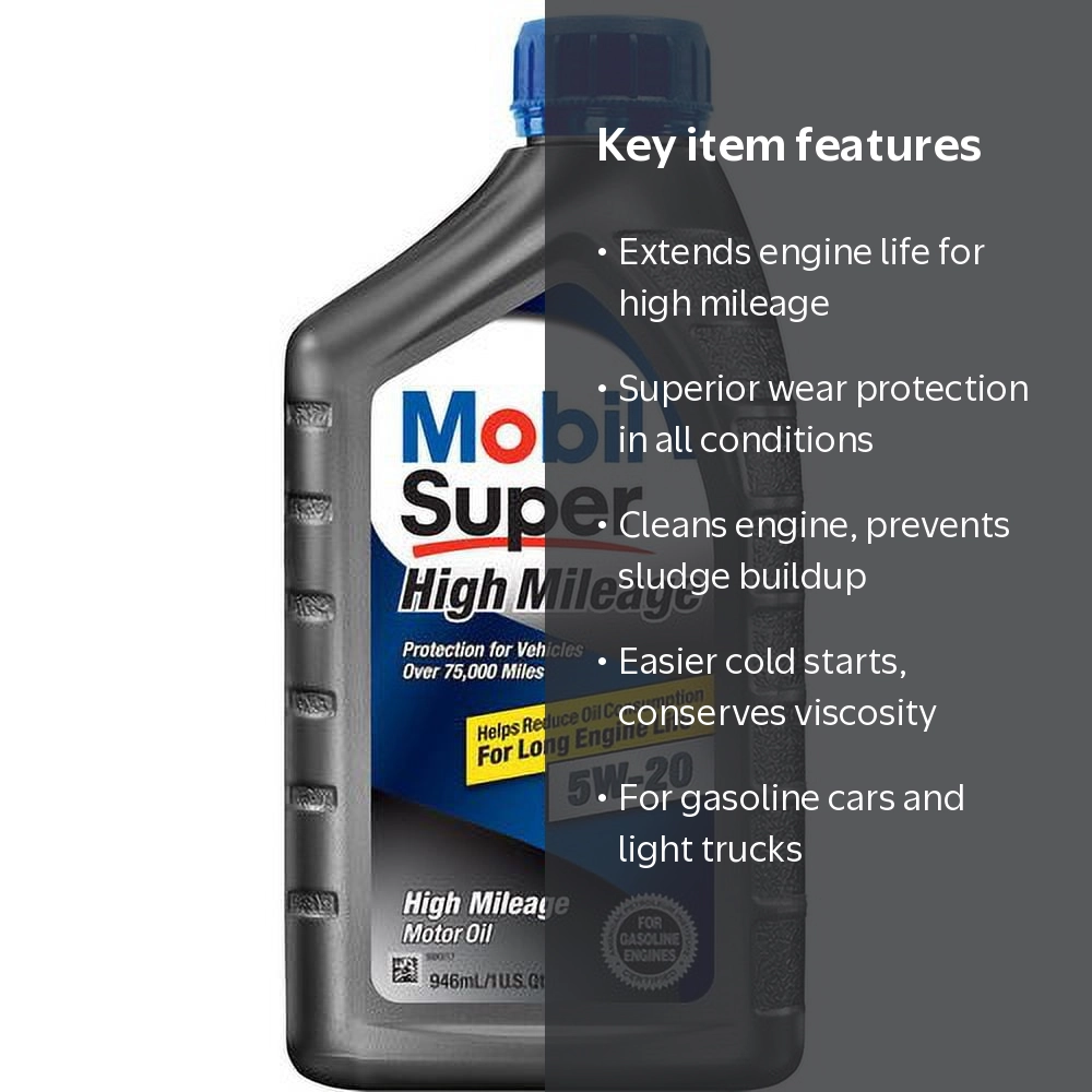 Mobil Super High Mileage Synthetic Blend Motor Oil 5W-20, 1 Quart