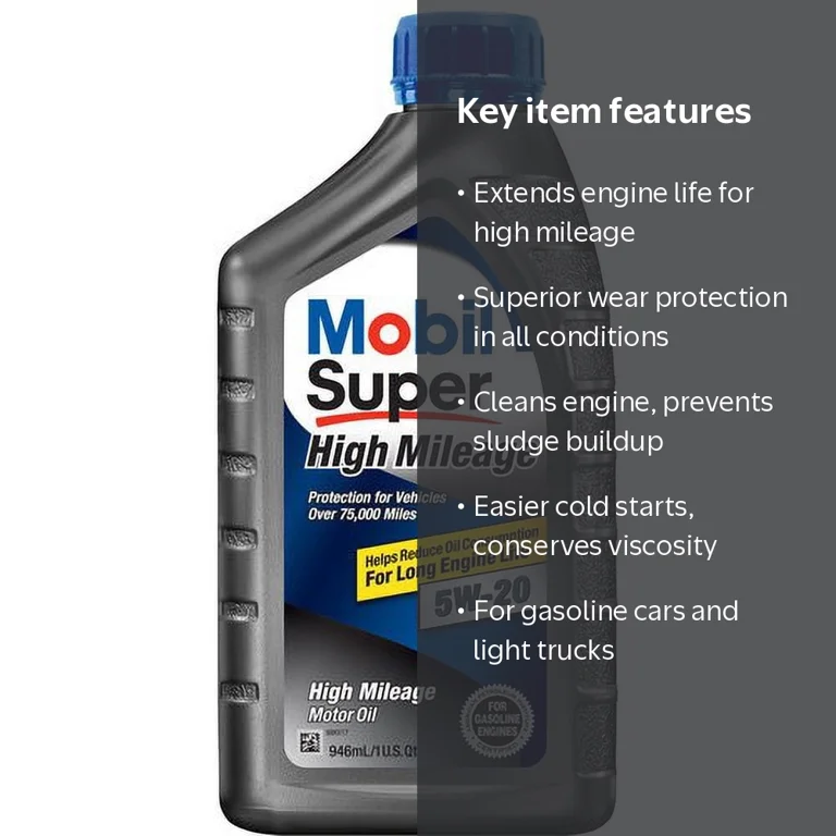 メンテナンス Mobil Super 2000 High Mileage 5W-30 20L Mobil Super High Mileage Synthetic Blend Motor Oil 5W-20, 1 Quart