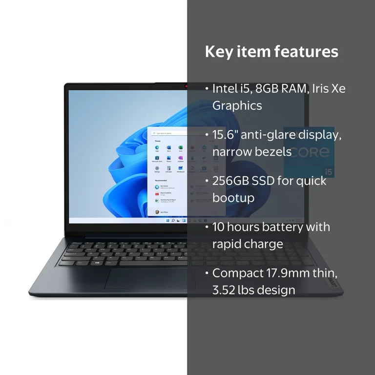 Lenovo IdeaPad 1i 15.6 inch Windows Laptop Intel Core i5-1235U 8GB