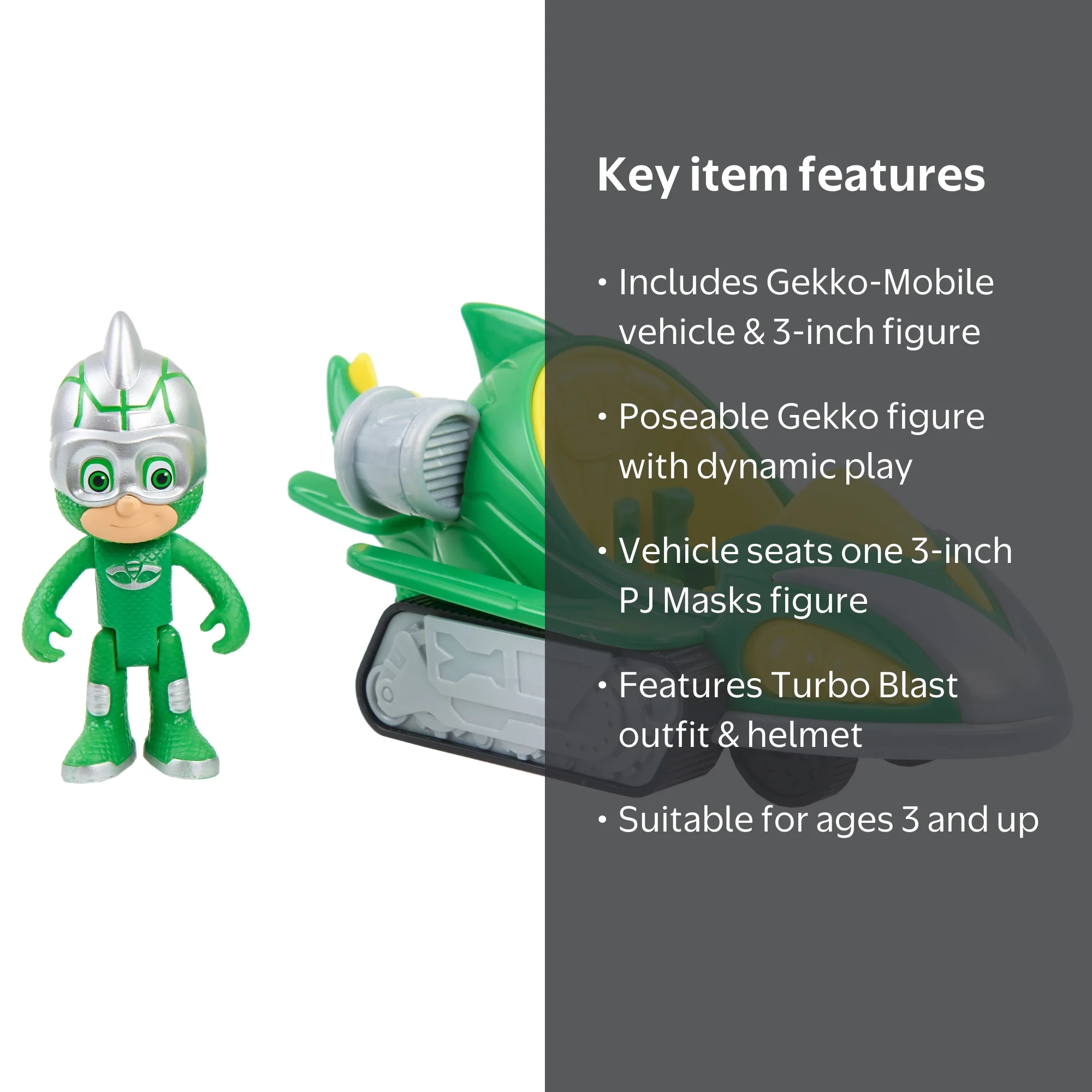 PJ Masks, Turbo Blast Vehicles, Gekko-Mobile, With Gekko Figure