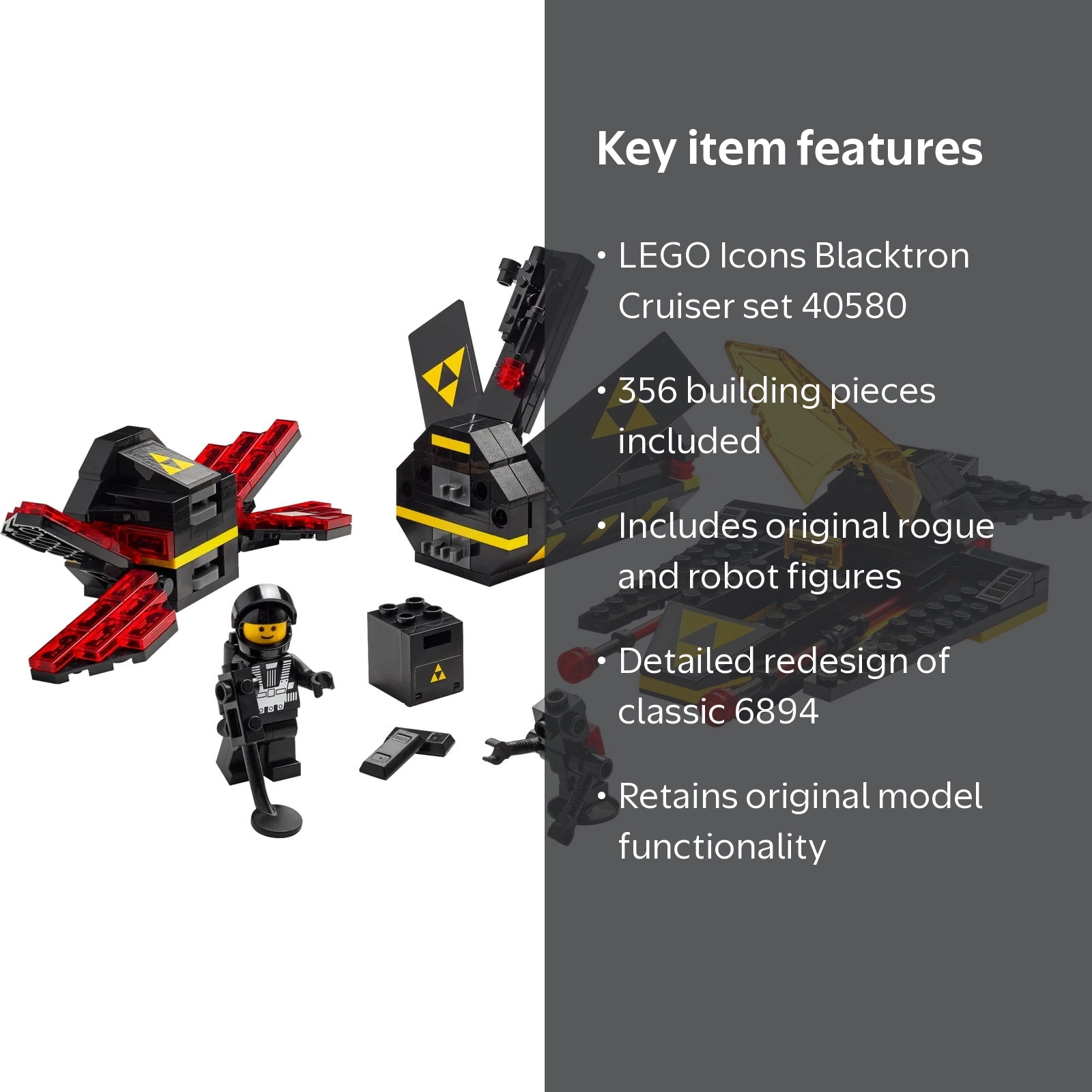 LEGO, Blacktron Cruiser Space System, 40580, 356 Pieces - Walmart.com